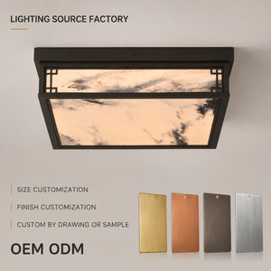 Luxury Rectangular Faux Marble <b>Ceiling</b> <b>Light</b> Art Deco Flush Mount LED Lamp for Bedroom Hallway Hotel Villa OEM ODM - Product Image 6