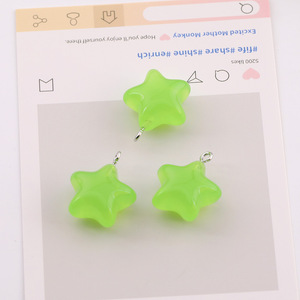Perles en acrylique en forme d'étoile 23 mm en résine époxy pour la fabrication de bijoux, accessoires DIY, anneaux de jonction transparents et colorés - Product Image 4