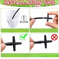 Raccord de dérivation croisé à quatre voies pour micro-tuyau d'irrigation goutte à goutte, 4-7 mm, pour serres et jardins
