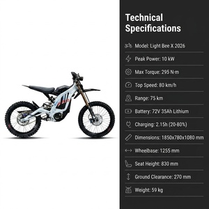 Moto Surron Light X Style, moteur 10000W, batterie amovible 72V, prend en charge la charge rapide en 2 heures - Product Image 3