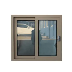 洛杉矶流行销售符合美国标准滑动安全网窗铝玻璃黑色推拉窗
