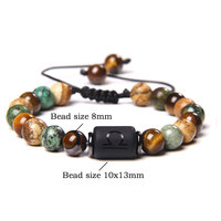 Nouveau Designer pierre naturelle tressée à la main 12 signes du zodiaque perles d'agate macramé Bracelets d'amitié femmes hommes