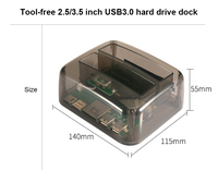 Base de Disco Duro SATA S8 USB 3.0, Carcasa de Plástico para Discos Duros IDE de 2.5\" y 3.5\", Venta Caliente 2025, ROHS FCC CE