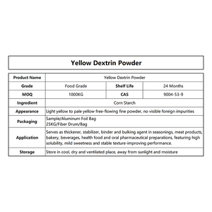 Food Grade Yellow Dextrin Powder Corn-Derived Binder Adhesive for Candy Bakery Seasoning ISO Halal Certified Factory Direct - Product Image 2