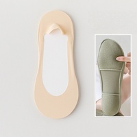 Chaussettes invisibles antidérapantes sans couture, à semelle coussinée, absorbant la transpiration, coupe basse, pour femmes, idéales pour les ballerines et les mocassins.