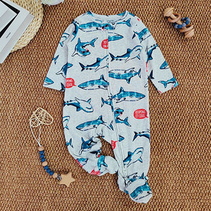 Ropa de Recién Nacido 100% Algodón, Mameluco de Manga Larga con Pies Cubiertos, <span class=keywords><strong>Pijama</strong></span> para Bebé - Product Image 2