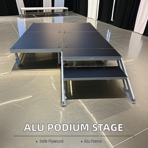 Escenario/podio de plataforma redonda portátil para pantallas de armazón de conciertos hechas de aleación de aluminio y madera contrachapada para eventos y presentaciones - Product Image 6