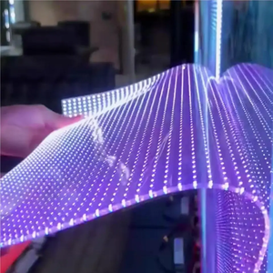 Film flexible d'intérieur à LED, verre transparent auto-adhésif, écran mince à LED, panneau vidéo flexible P20