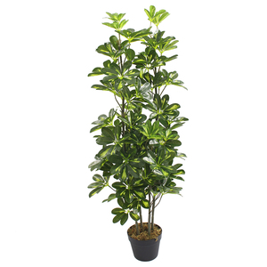Offre Spéciale de décoration de jardin pour bureau à domicile Plantes artificielles en plastique pour les plantes artificielles artificielles Schefflera Arboricola - Product Image 1