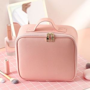 <b>Makeup</b> Bag with <b>Led</b> <b>Mirror</b>, Travel <b>Makeup</b> Organizer with 3 Colors, Portable Storage and Adjustable Dividers Travel <b>Makeup</b> Bag - Product Image 4