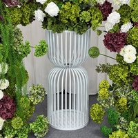 Arche de fleurs artificielles en soie blanche et verte, faite à la main et personnalisable, pour les arrangements floraux de mariage, la Saint-Valentin, les centres de table