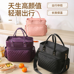 Bolsa Térmica para Lonchera, Gran Capacidad, Impermeable, para Viajes, Picnic, Pañales, Estilo Nórdico, Negro, Rosa, Morado - Product Image 1