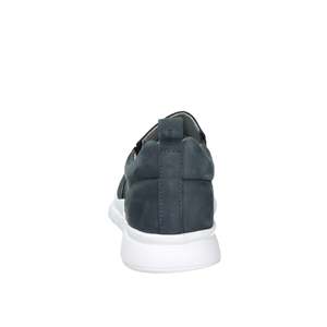 Mocassins pour hommes à enfiler, bleus, avec empeigne perforée et semelle blanche, chaussures de marche confortables - Product Image 3