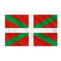 Drapeau basque Ikurrina personnalisé OEM 90x150cm en polyester pour décoration extérieure, imprimé recto-verso, bannière 3x5ft pour événements culturels