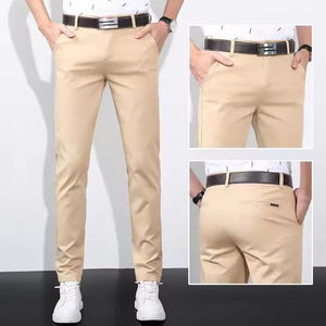 <span class=keywords><strong>Pantaloni</strong></span> Formali Oversize con Pieghe Laterali Bianco e Nero in Cotone <span class=keywords><strong>Pantaloni</strong></span> Casual Eleganti per Uomo - Product Image 6