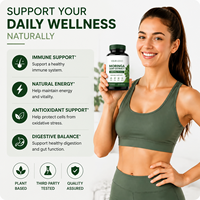 Capsules d'extrait de Moringa végétaliennes en marque blanche ODM/OEM, 60 capsules/flacon, 2 capsules par jour, complément alimentaire naturel pour une alimentation quotidienne