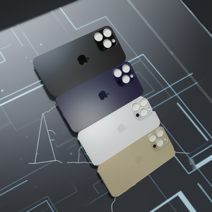 Cover Posteriore per Apple iPhone 14 Pro Max, Nero, Viola, Bianco, Oro, Parte di Ricambio - Product Image 3