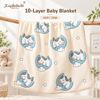 Couette pour enfants à imprimé cheval mignon, 10 couches épaisses en coton matelassé, broderie ours, licorne, lapin, hippopotame, literie de berceau pour nouveau-né, OEM