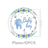 Cross Border Set pesta tema bayi bunga biru untuk anak laki-laki dekorasi latar belakang fotografi & peralatan makan untuk Hari Ayah