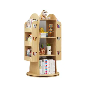 מסתובב מדף ספרים לילדים עיצוב Bookrack עבור אחסון מדף ספרים ילדים בית ספר ריהוט אופנה סלון ריהוט