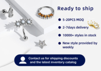 Toposh ASTM F136 titanyum dişsiz yusufçuk DANGLE biter Tragus Conch sarmal Daith Piercing su damlası küpe göbek takısı