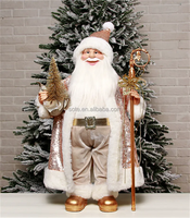 Père Noël de haute qualité, décoration de Noël de 45 cm grandeur nature, avec tissu à paillettes, design spécial, tissu + plastique, marque SOTE