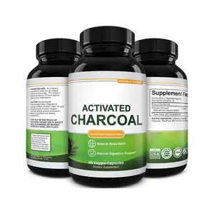 Customized Good Quality Natural For Gut Health And Gas Relief Activated Charcoal Capsule