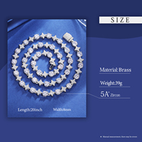 Vente en gros de bijoux tendance de luxe en laiton 8mm avec zircon et diamant Collier à chaîne de tennis Halo Star pour hommes et femmes Cadeau
