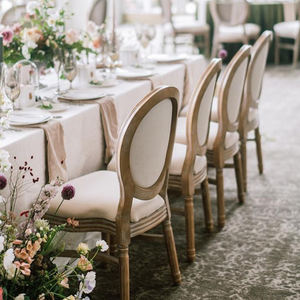 Chaise de salle à manger Louis XV à dossier ovale en bois massif, mobilier commercial vintage personnalisé, mariage <span class=keywords><strong>royal</strong></span> - Product Image 1