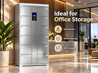 Intelligenter Schließfachautomat mit Softwaresteuerung und integriertem Touchscreen zum Aufladen von Mobiltelefonen, anpassbar für Fitnesscenter und Paketlieferungen