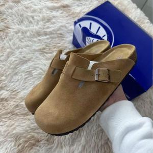 Mules personnalisées Birken en cuir véritable et daim, semelle en liège avec soutien de la voûte plantaire, pour femmes et hommes – Meilleures ventes en Europe 2026 - Product Image 5