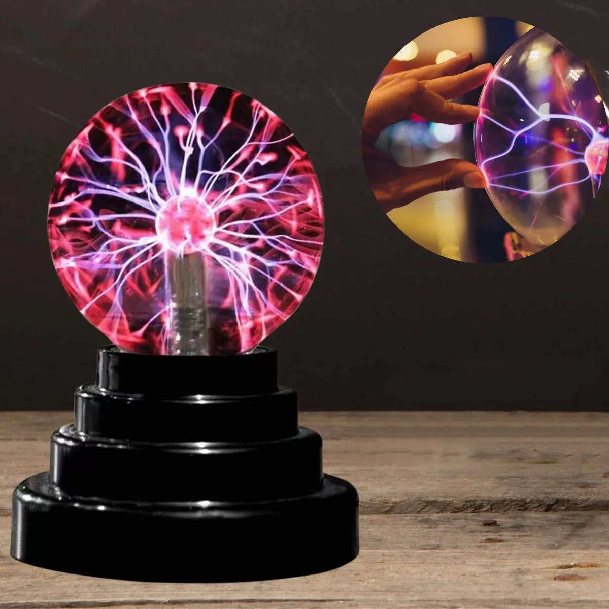 3 inç 220v elektrikli masa lambası sihirli gece lambası plazma topu noel çocuk hediye için bilim sınıfı
