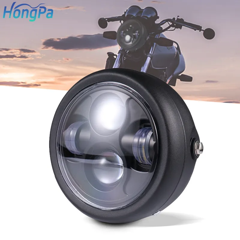 5.75 Inch Universal Headlight Motorcycle LED Head Lamp Light For Honda Cafe Racer Bobber Chopper