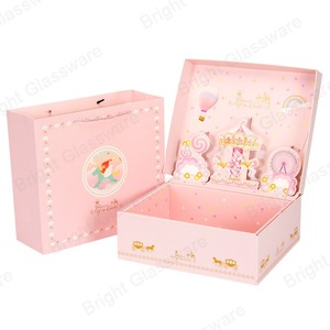 High quality luxury <b>pink</b> cartoon paper card <b>gift</b> packaging <b>box</b> bag, can be customized according to needs - Product Image 5
