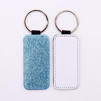 Porte-clés rectangulaire vierge en cuir PU pour sublimation, idéal pour l'impression de photos et logos par transfert thermique - Vente directe usine