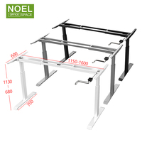 Mesa de oficina moderna con control manual, ajustable, para ordenador portátil