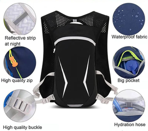 Sac à dos d'hydratation pour le cyclisme de cross-country, la course à pied de marathon, la randonnée en sentier, l'alpinisme, sac à eau, veste de course à pied - Product Image 5