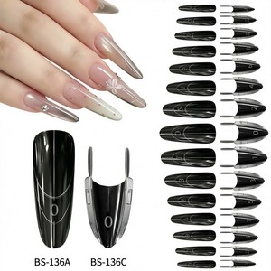 Uñas Postizas de Gel Suave con Relieve Rosa, Uñas de Lujo con Acabado Brillante, Venta al por Mayor con Empaque, 32 Piezas - Product Image 6