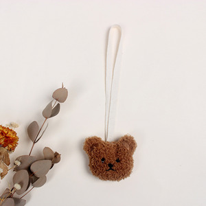 2024 New Hot-Selling Baby Products <b>Cute</b> Teddy Fleece Plush <b>Bear</b> Pacifier Teether Pendant Baby Pacifier Chain - Product Image 5