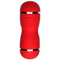 Masturbateur masculin 2-en-1 : Masseur de prostate double face à texture réaliste en silicone, Godet de masturbation mains libres