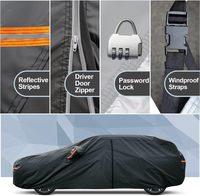 Housse de protection pour SUV Element, protection solaire et pluie, fermeture éclair, porte, matériau PE/PEVA/PVC, protection UV à 90 %, finition brillante, épaisseur 1,5 mm