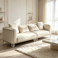 Canapé d'angle moderne en cuir de luxe pour salon, avec accoudoirs, pour la décoration intérieure