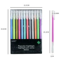 Stylos surligneurs en boîte, 12 couleurs, colorés, pour le graffiti, pointe neutre 05 mm, dessin, grande capacité, livraison gratuite