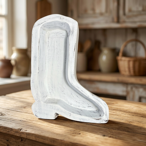 Bol multifonctionnel en bois d'acacia en forme de botte de cowboy vintage, fait main au Vietnam, taille personnalisable, idéal pour le remplissage de bougies et la préparation de pâtes. - Product Image 3