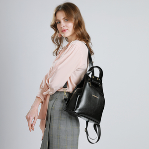 All'ingrosso borsa da <span class=keywords><strong>donna</strong></span> di design marrone nero in pelle di poliestere di grande capacità zaino da <span class=keywords><strong>donna</strong></span> - Product Image 2