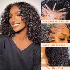Peluca Afro Rizada sin Pegamento, Cabello Humano, Cierre de Encaje 4x4, 180% de Densidad, Color Negro Natural, para Mujeres Negras, Aspecto Natural - Product Image 3