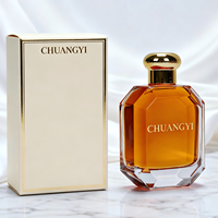Bouteille de parfum vide de luxe transparente personnalisée de 100ml en verre avec boîte et vaporisateur de haute qualité