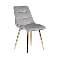 Chaise de salle à manger moderne en velours vert avec structure en fer, vente en gros par le fabricant Raymonds, pour usage domestique et en restaurant