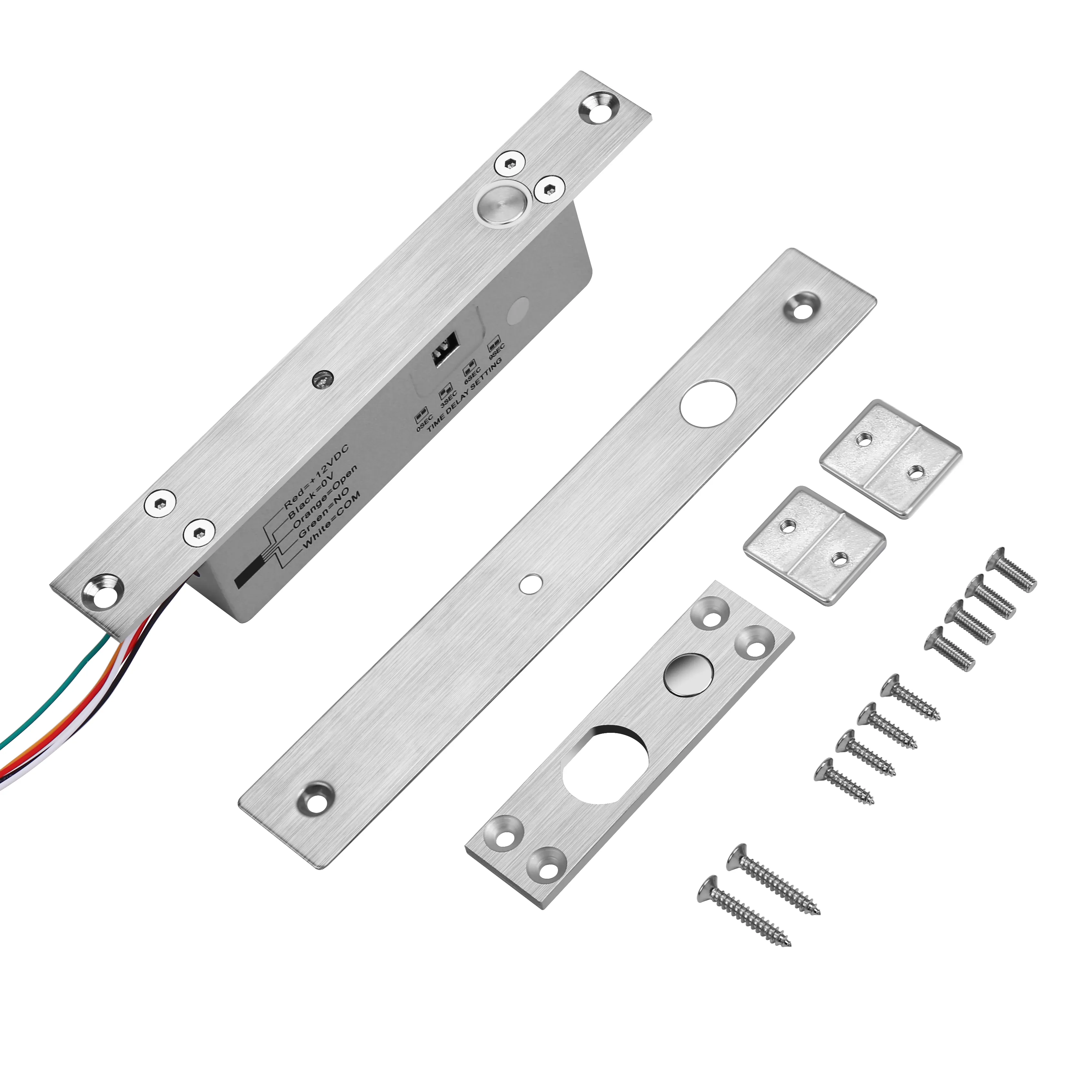 กลอนไฟฟ้าแบบ160D ที่ล็อกประตูแบบตายแล้ว DC12V อัจฉริยะ3วินาทีเวลาล่าช้าไม่ปลอดภัยกับการตรวจจับสถานะประตู