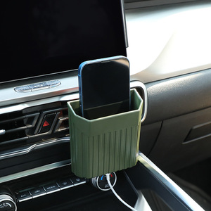 Caja de almacenamiento para coche, soporte de plástico multifunción para teléfono móvil, color verde, para suministros interiores de coche - Product Image 2